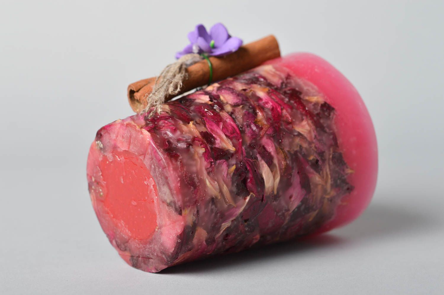 Bougie parfumée faite main Bougie paraffine Déco maison aromatisée rose photo 4