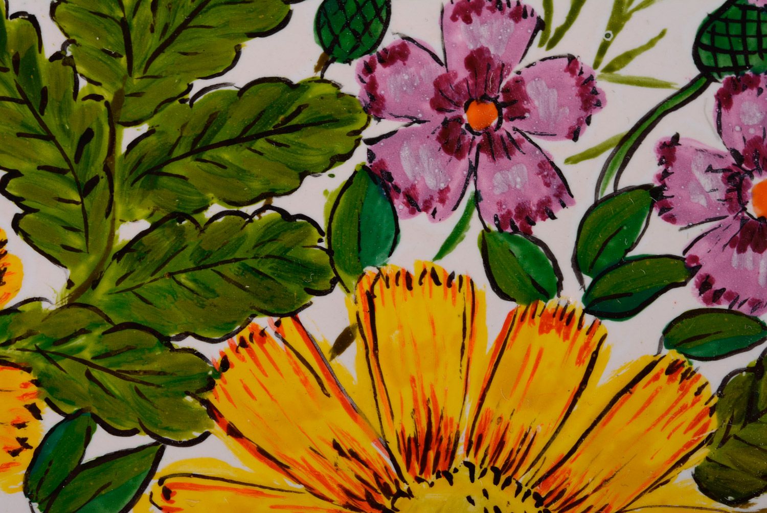 Origineller schöner Deko Teller mit Blumenmuster und Glasur für Interieur   foto 4