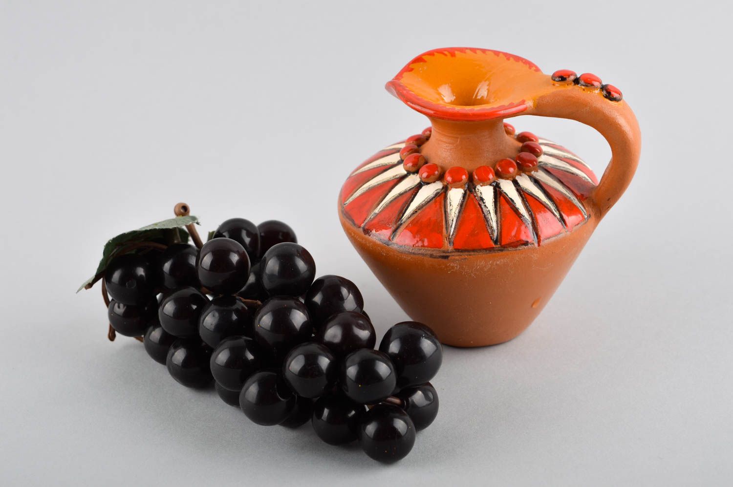 Jarro de cerámica hermoso hecho a mano vajilla de barro accesorio de cocina
 foto 1