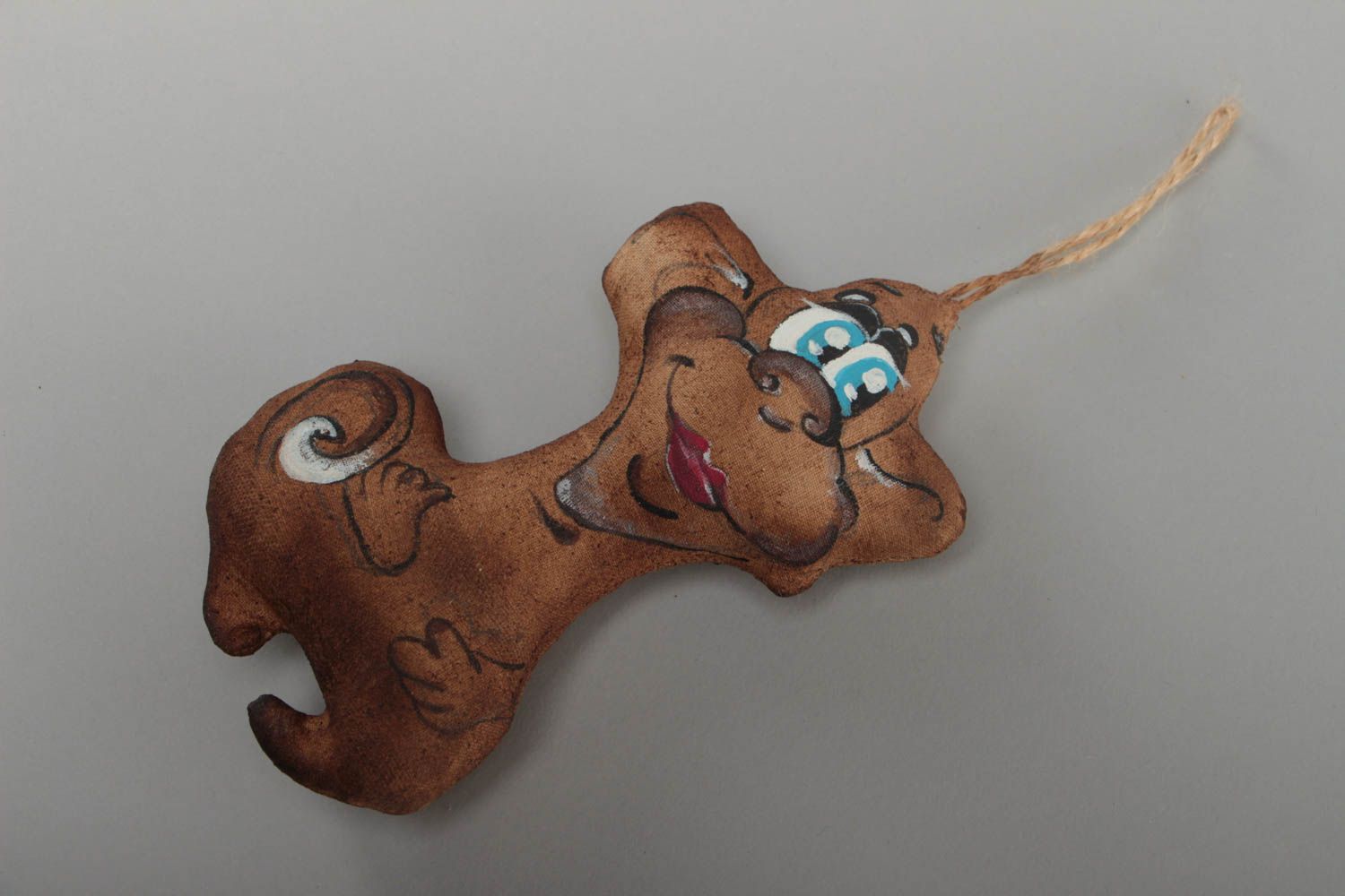 Игрушка с запахом ручной работы из ткани обезьянка с петелькой авторская для дома фото 2