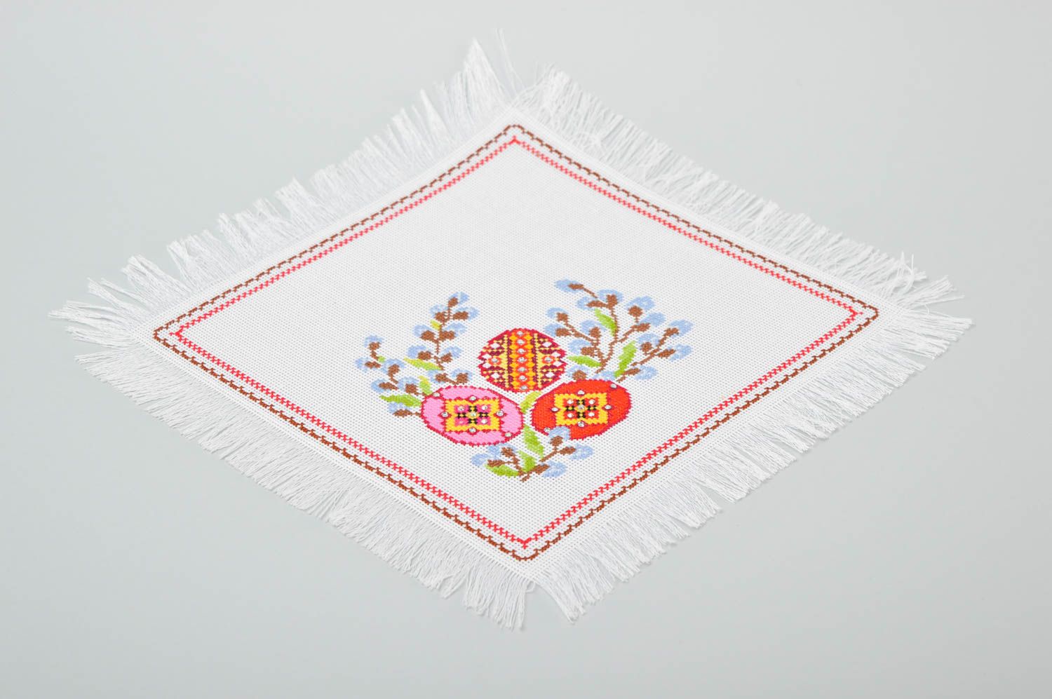 Сервировочная салфетка ручной работы текстиль для дома декор для дома с вышивкой фото 3