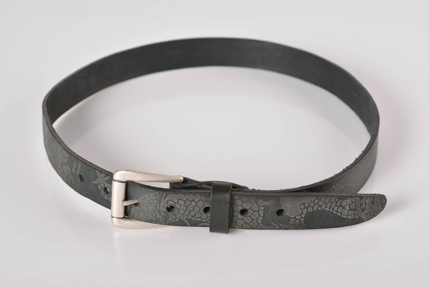 Cinturón de cuero hecho a mano ropa masculina estilosa accesorio de moda bonito foto 5