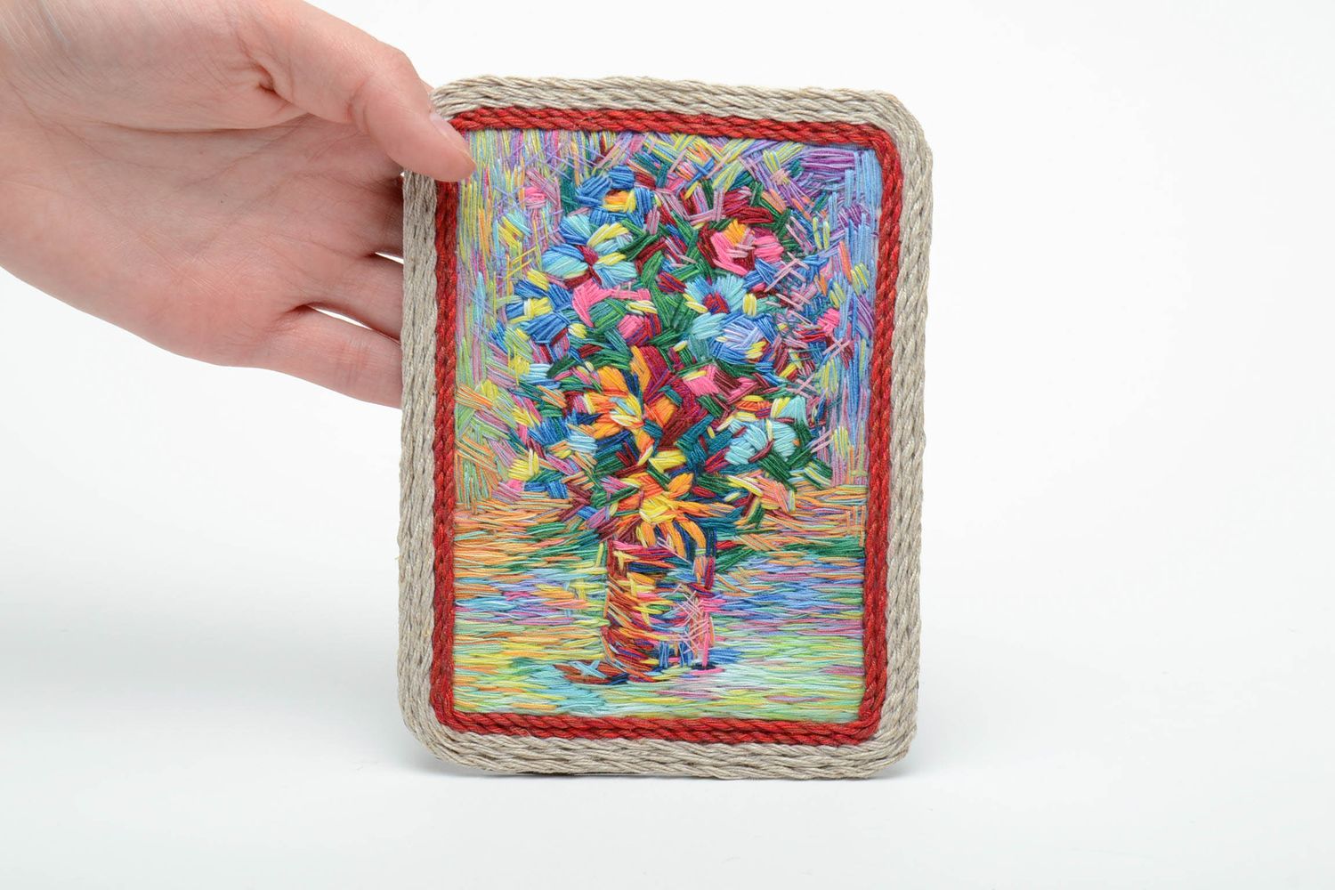 Rectangular embroidered fridge magnet-picture photo 5