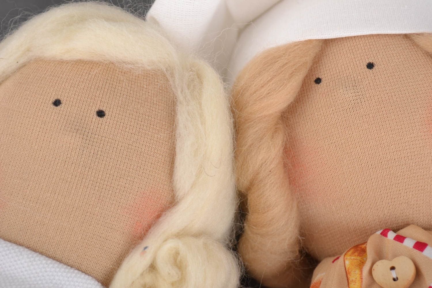 Set of 3 handmade toys soft toys plush dolls girl dolls best gifts for children photo 4