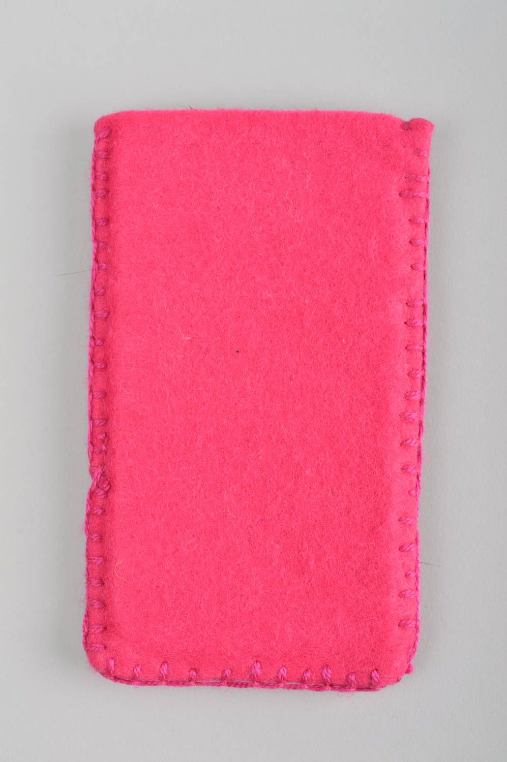 Housse téléphone portable faite main rose avec coeur Accessoire mobile photo 3