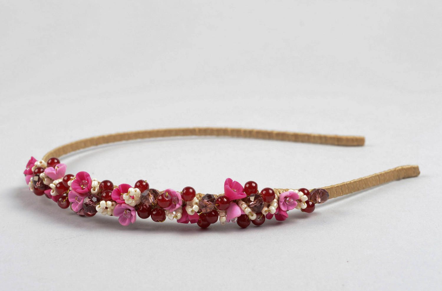 Flower Accessories Handmade For Women Colored Beads Headbands Hair Band 