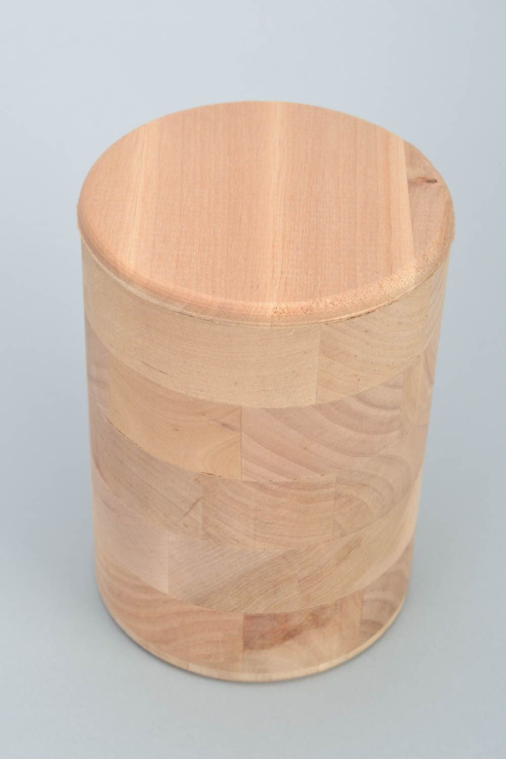 Behälter aus Holz Rohling für Decoupage oder Bemalung aus Erlenholz rund groß  foto 3