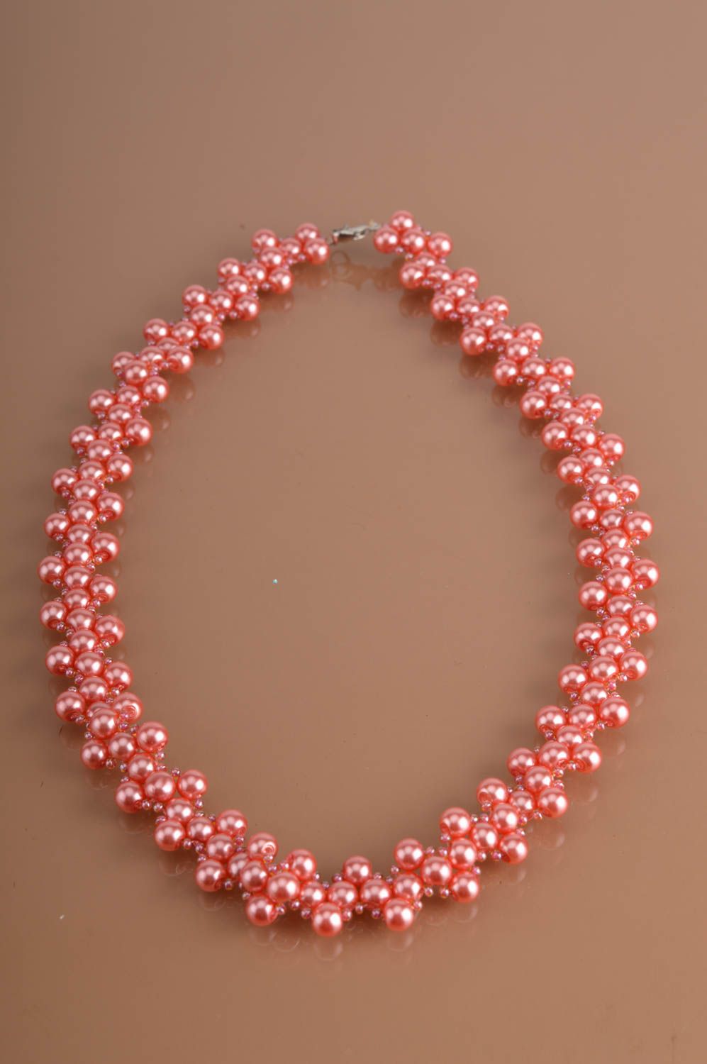 Damen Collier aus Perlen handmade schön mit böhmischen Glasperlen elegant rot foto 5