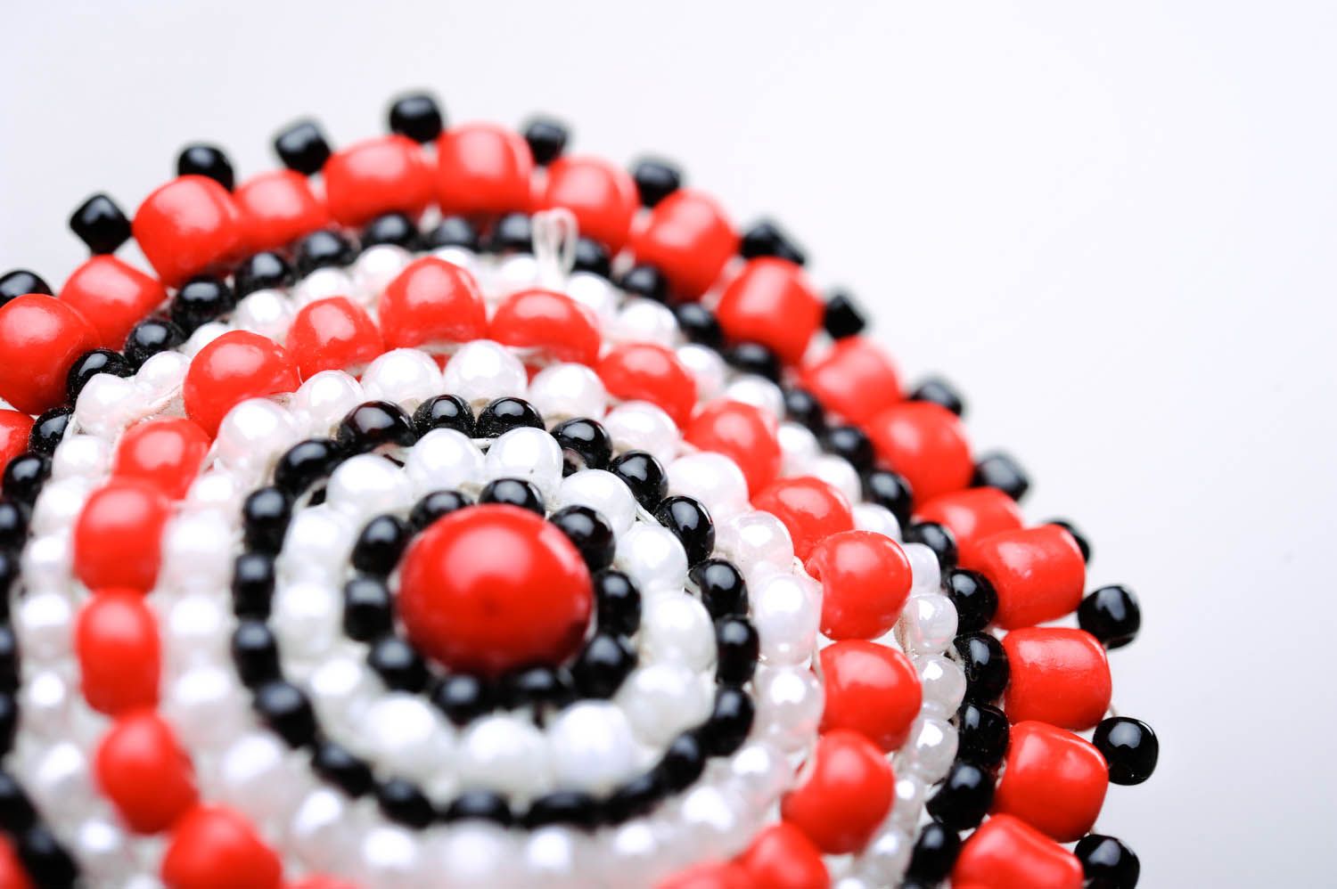 Round Earrings Made of Beads photo 3