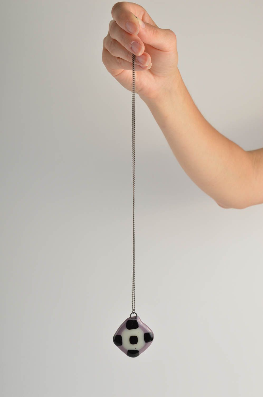 Halskette mit Anhänger handgefertigt Ketten Anhänger Glasfusing Schmuck foto 2