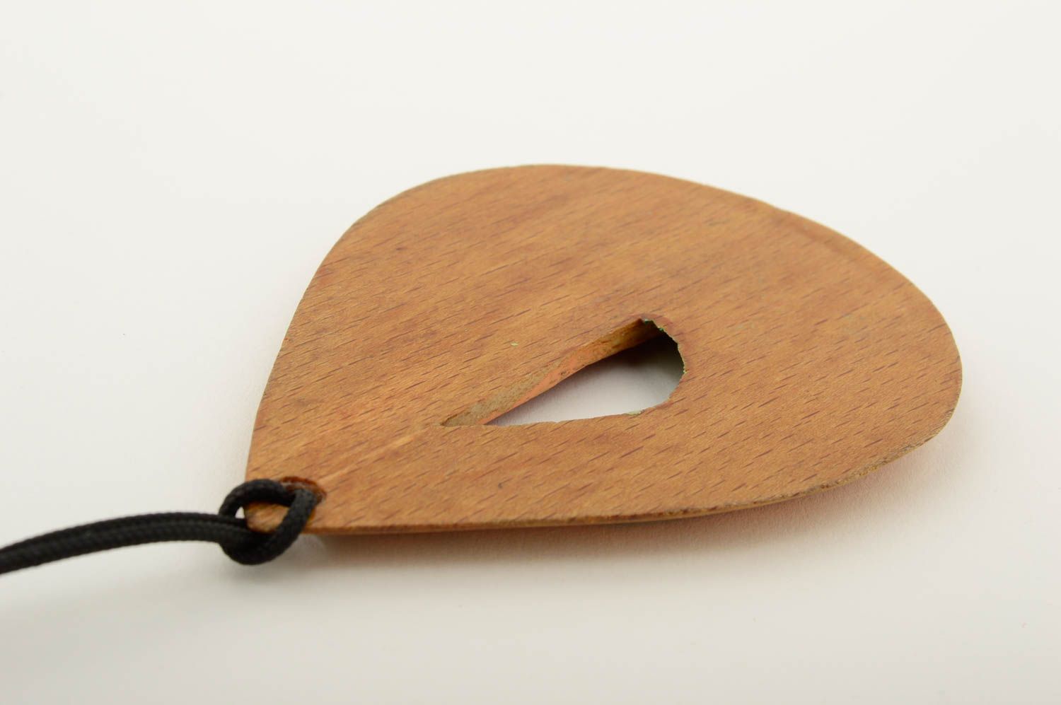 Handmade Holz Kettenanhänger Tropfen Damen Schmuck Accessoire für Frauen foto 5