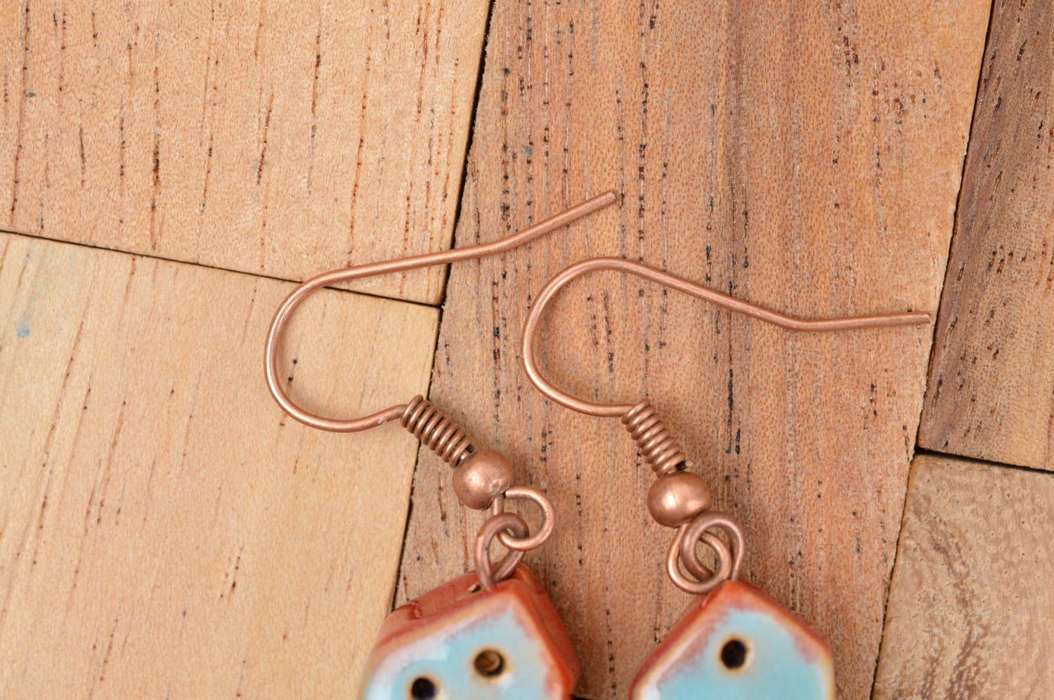 Handmade beautiful cute earrings unusual clay earrings unusual jewelry photo 4