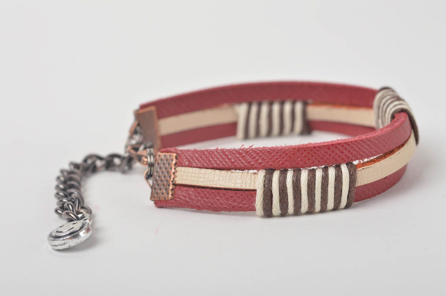 Stylish handmade leather bracelet leather goods wrist bracelet designs photo 3