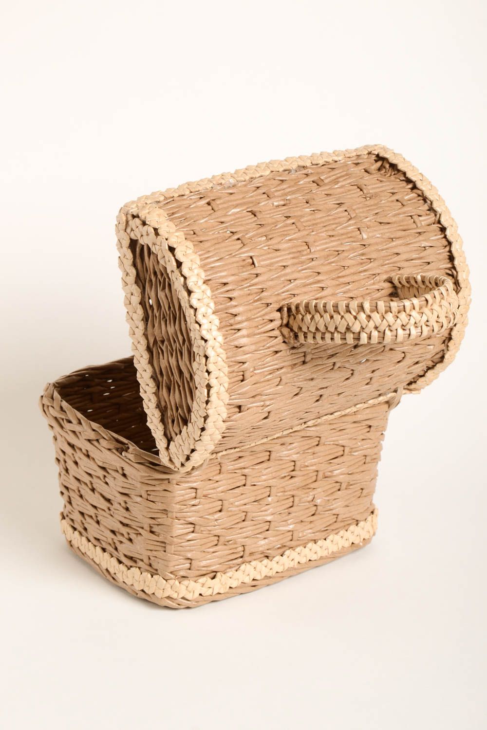 Handmade wicker basket wicker breadbox home decor ideas kitchen utensils photo 3