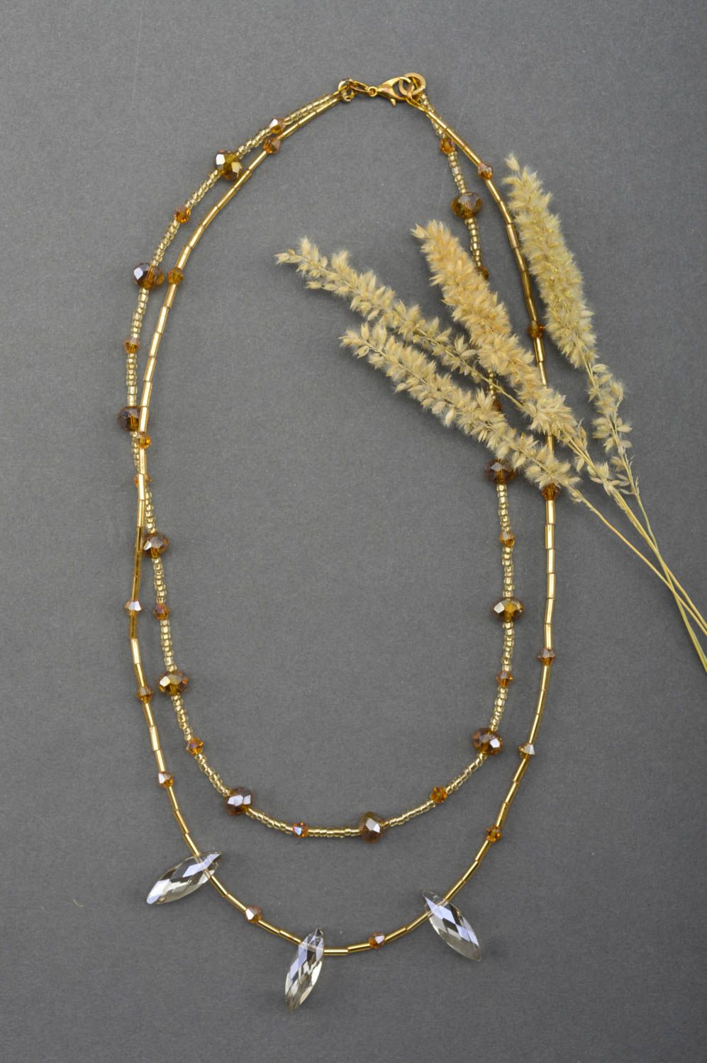 Unusual handmade beaded necklace design artisan jewelry fashion accessories photo 1