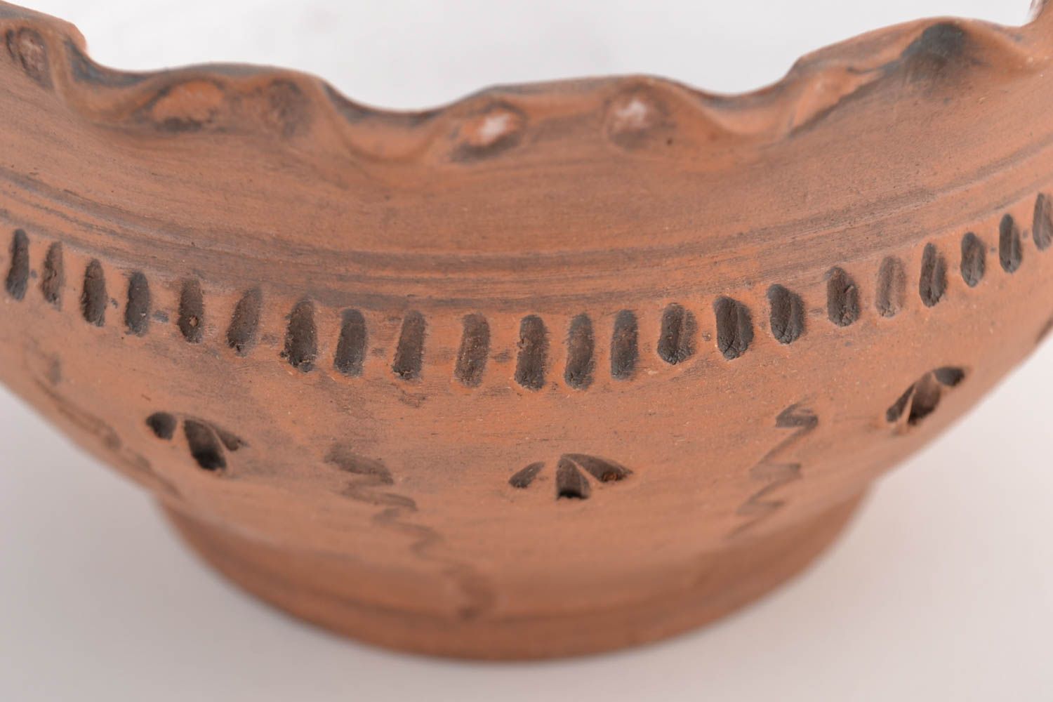 Beautiful homemade clay bowl kilned with milk 500 ml designer kitchenware photo 5