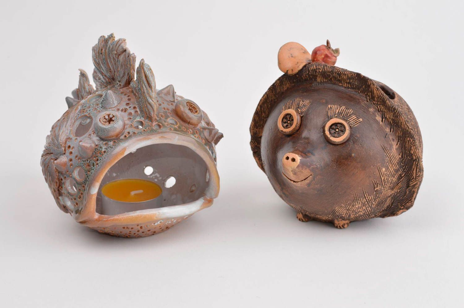 Photophore poisson Pot à crayons design faits main céramiques Déco maison photo 2