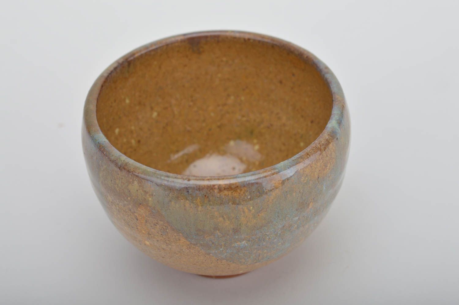 Petit bol fait main Assiette creuse marron pour confiture Vaisselle céramique photo 2