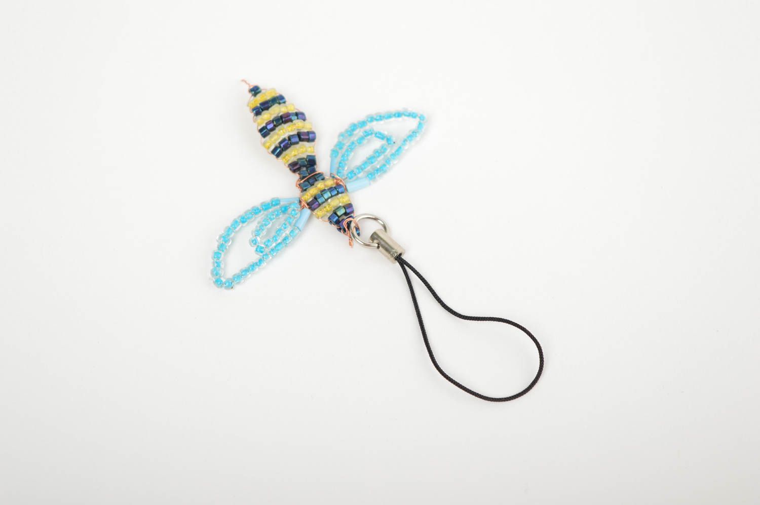 Handmade phone strap beaded keychain unusual gift design trinket souvenir chain photo 2