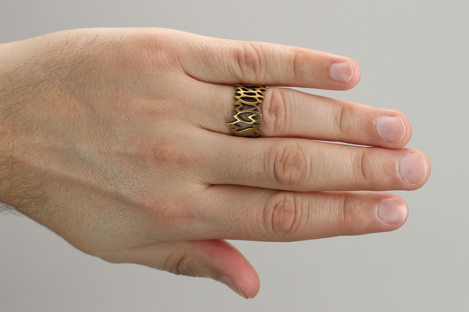 Кольцо из бронзы Решетка фото 4