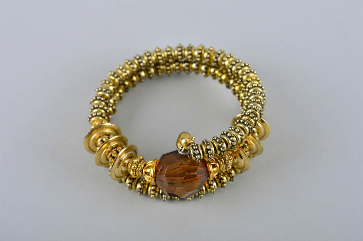 Bracelet fait main Bijou fantaisie couleur dorée spirale Cadeau femme original photo 2