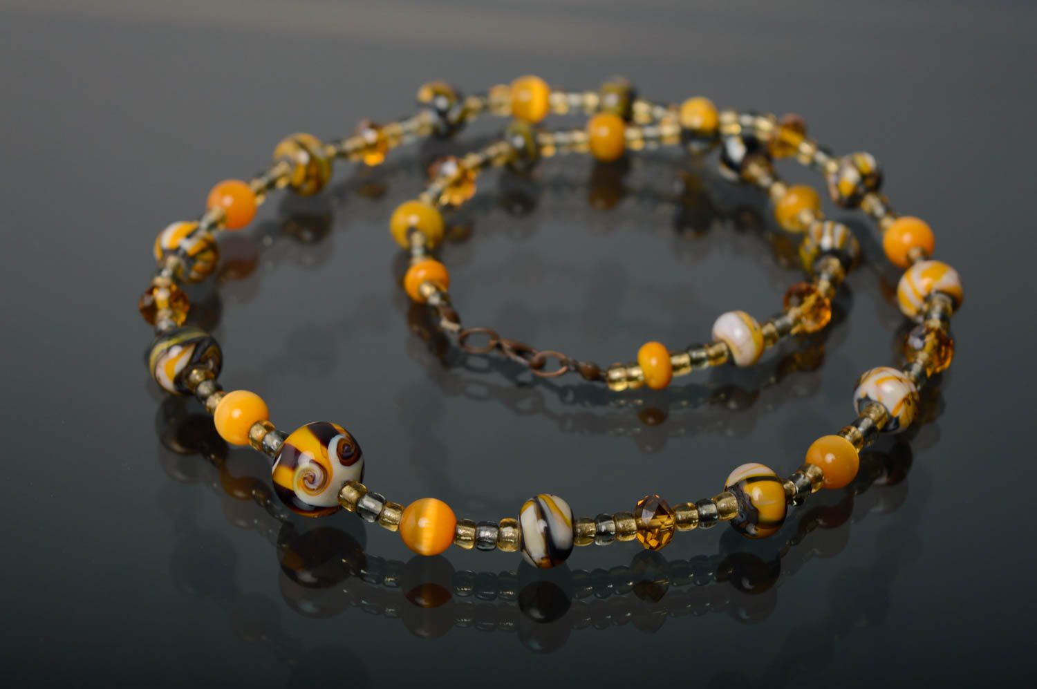 Lampwork glass bead necklace photo 1