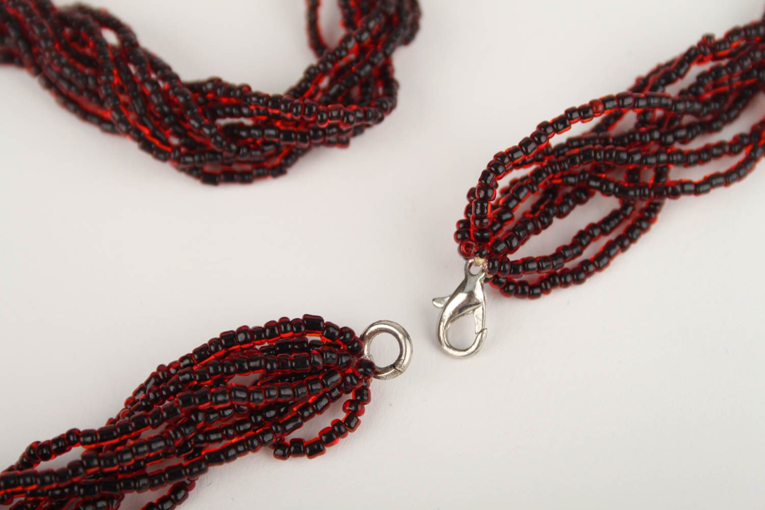 Ожерелье из бисера украшение ручной работы колье из бисера плетеное стильное фото 4
