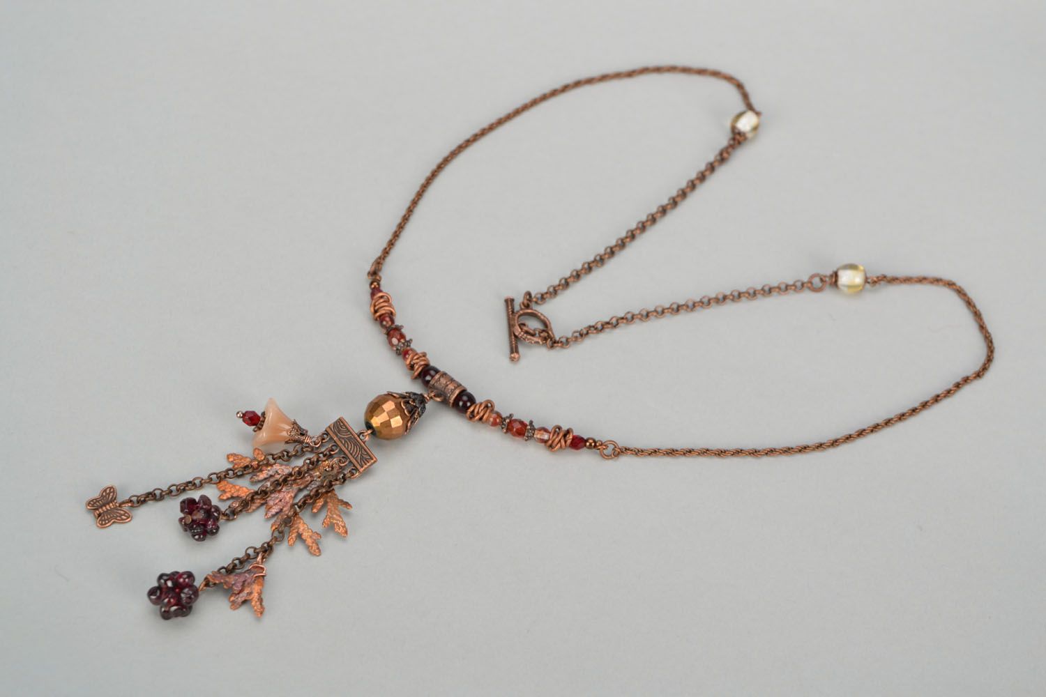 Pendant with coppered thuya branch photo 3