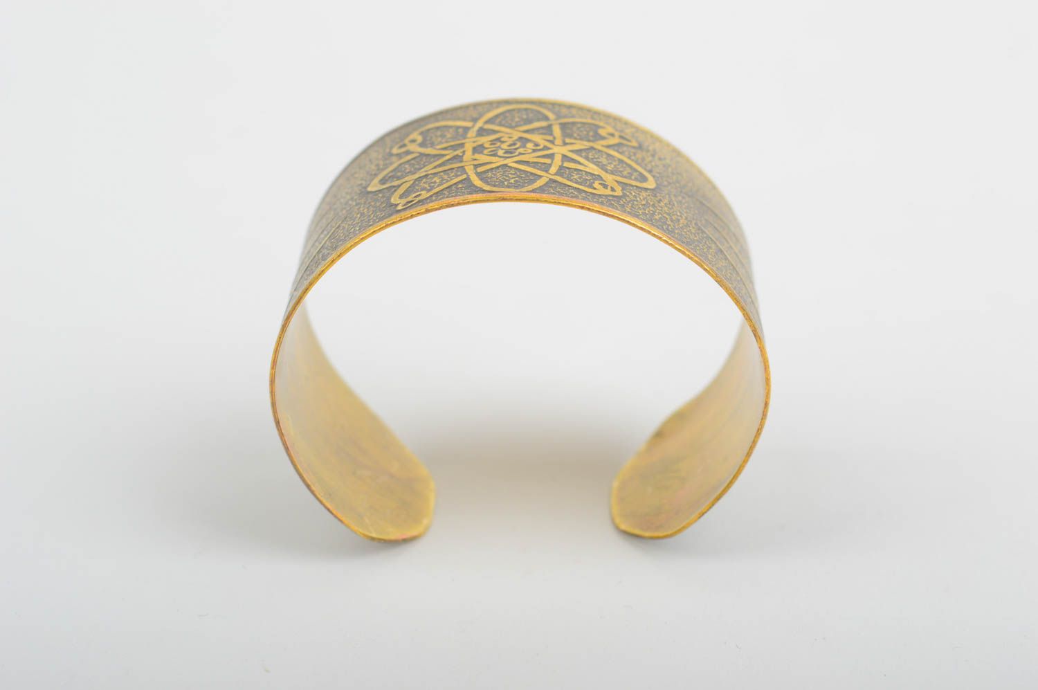 Handmade wide designer bracelet brass stylish bracelet unusual jewelry photo 3