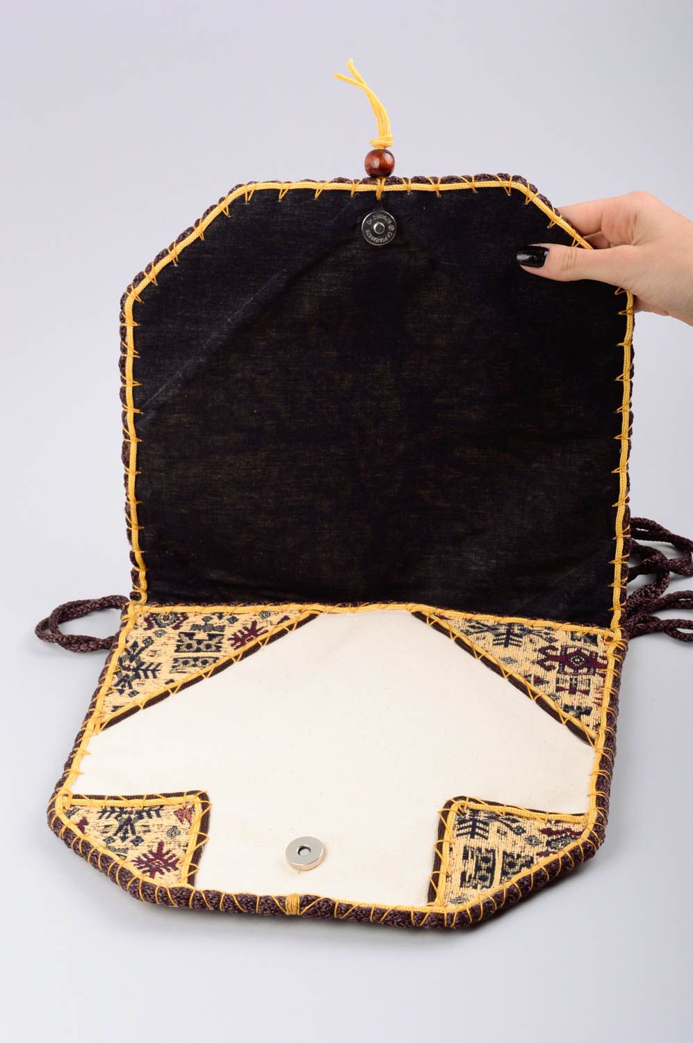Tarpaulin fabric purse handmade textile shoulder bag women's accessory photo 3