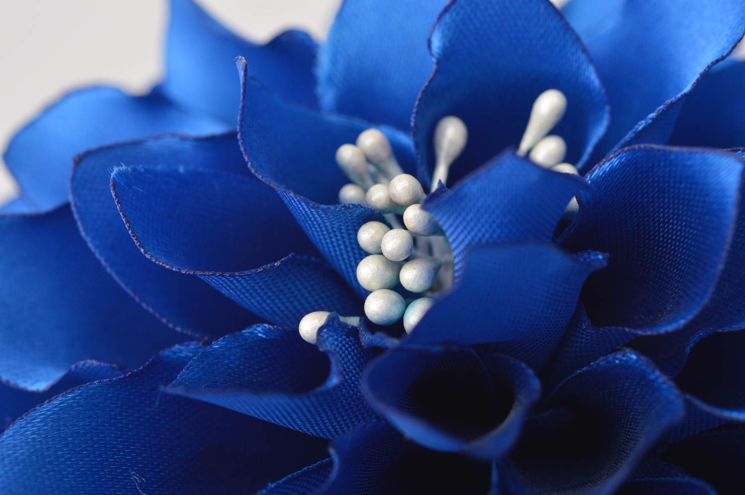 Barrette cheveux fait main Broche fleur Accessoire femme universel fleur bleue photo 3