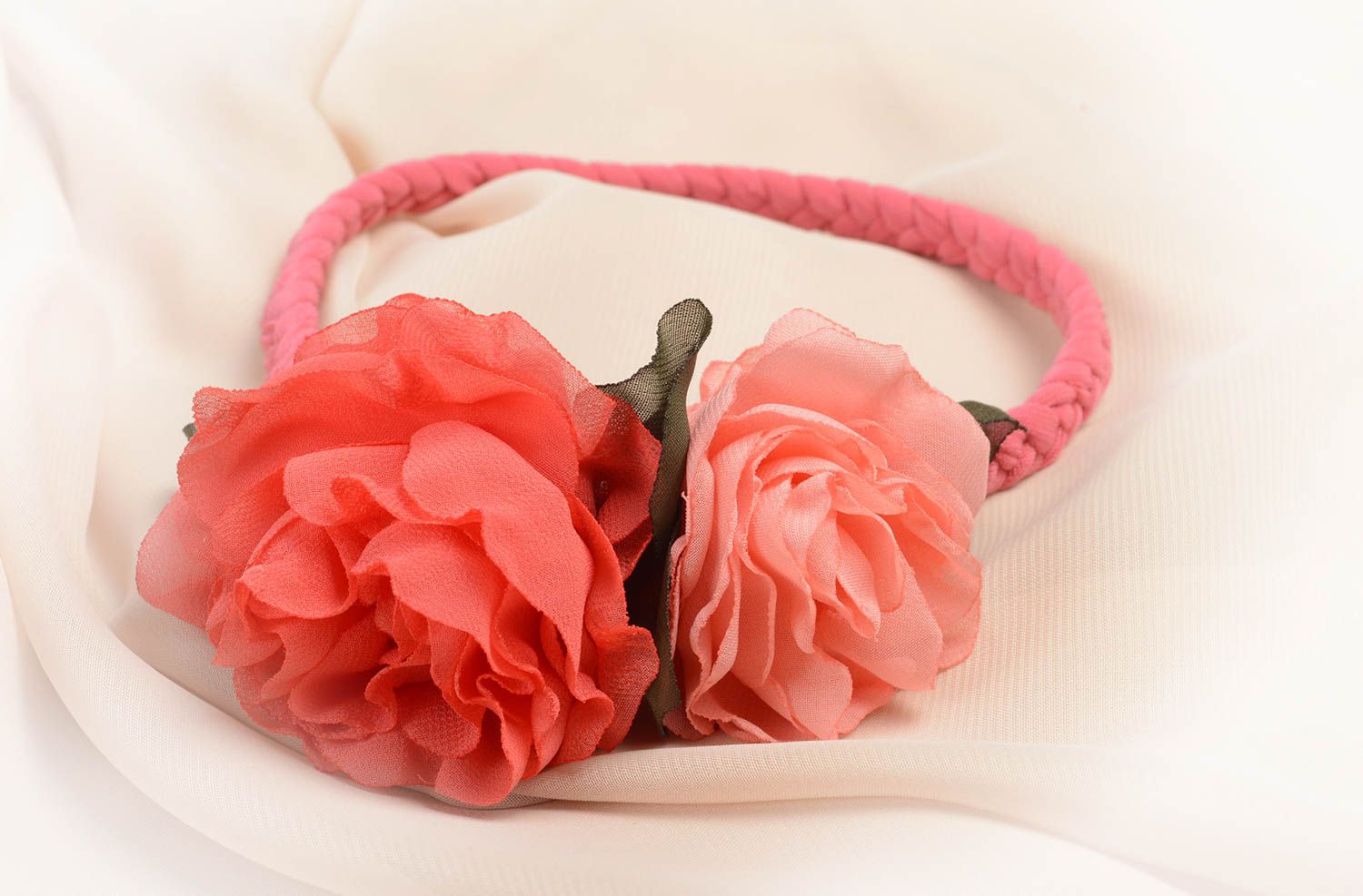 Unusual handmade flower headband beautiful hair ornaments trendy hair  photo 5