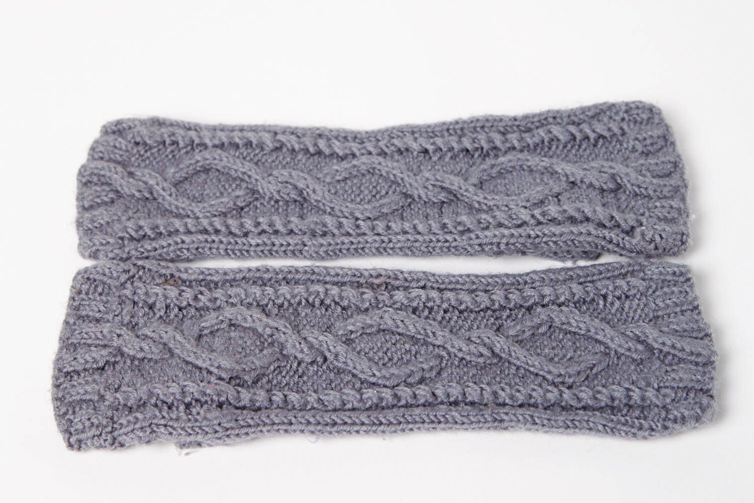 Mitones a crochet hechos a mano color gris accesorio de moda ropa femenina foto 8