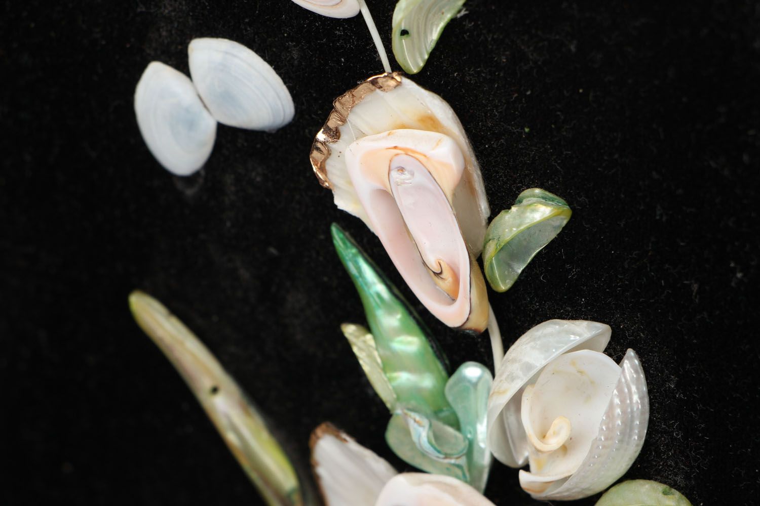 Panneau fait main décoré des coquillages et perles photo 2