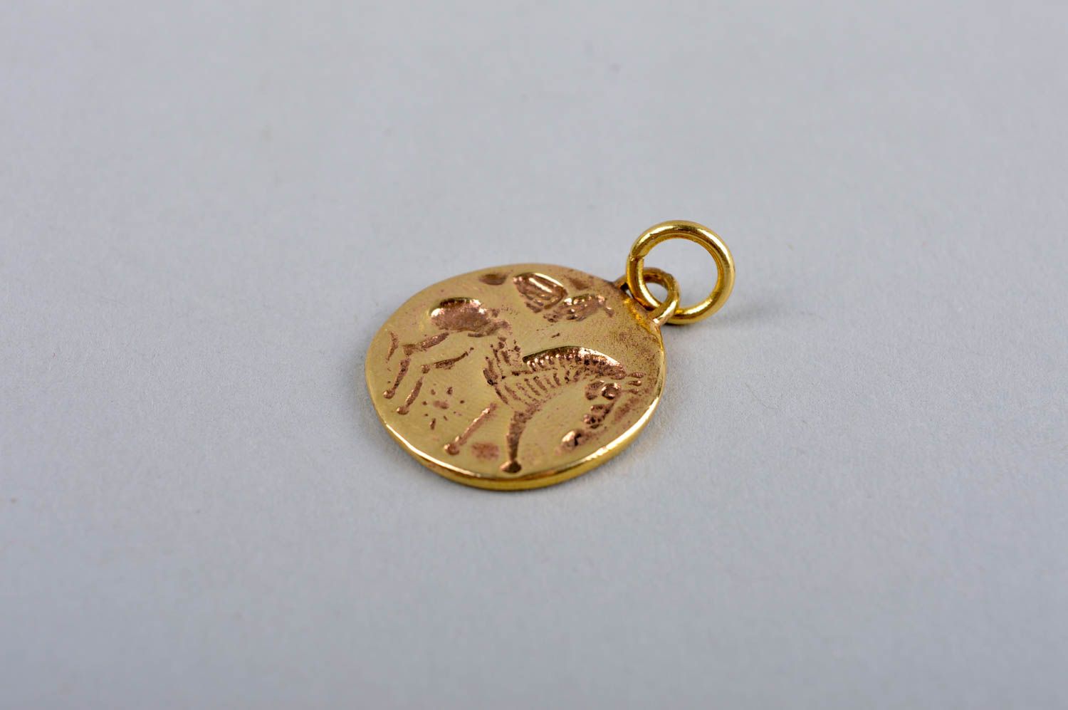 Handmade brass pendant unusual metal accessory designer pendant present photo 4