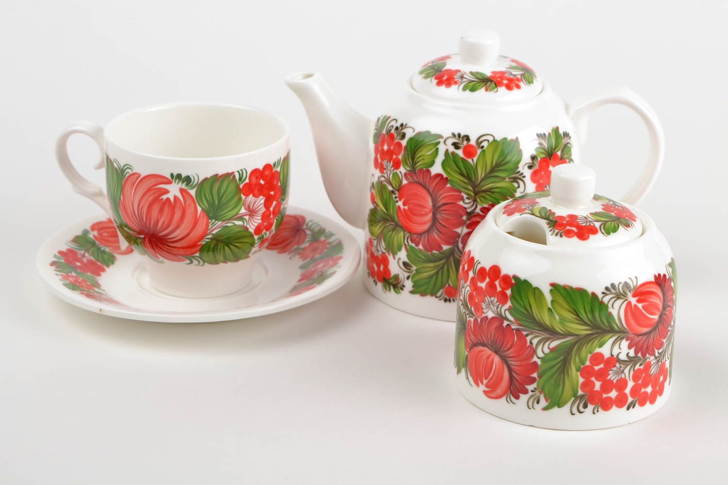 Set of porcelain tableware handmade ceramic tableware painted dishes home decor photo 5