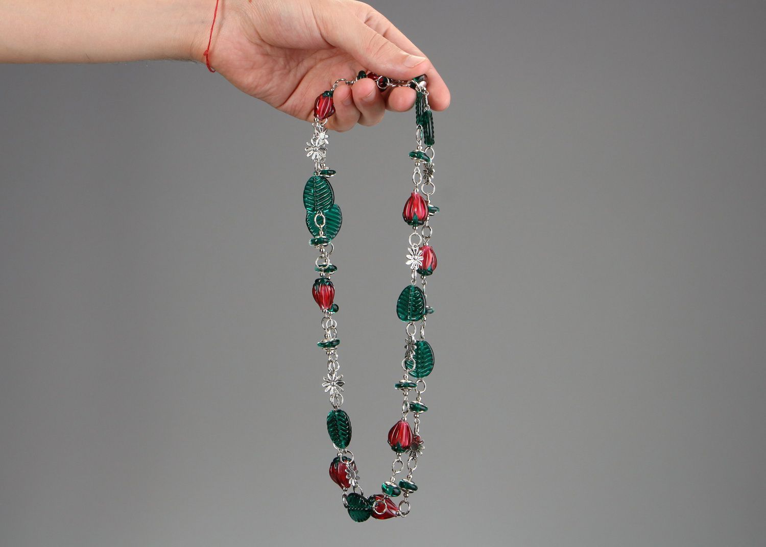 Beads from glass Floral placers, lampwork photo 5