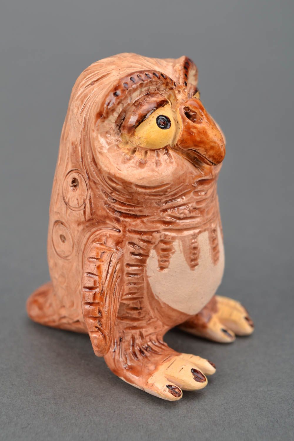 Unusual ceramic toy Owl photo 3