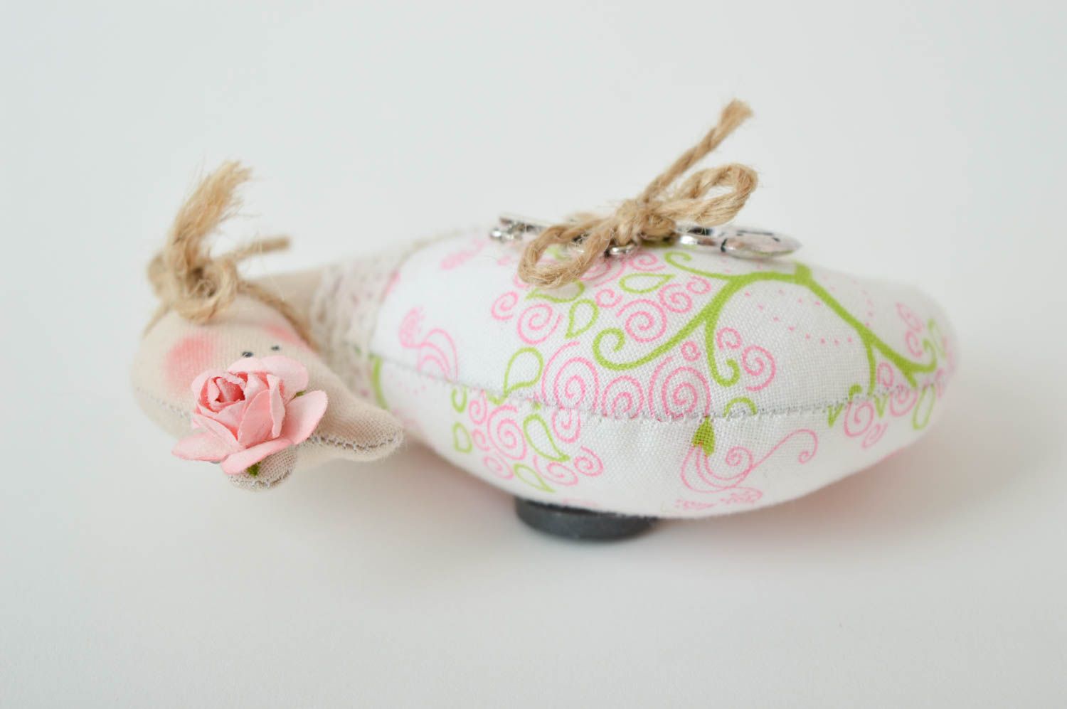 Beautiful soft toy stylish unusual accessories designer handmade snail
 photo 4