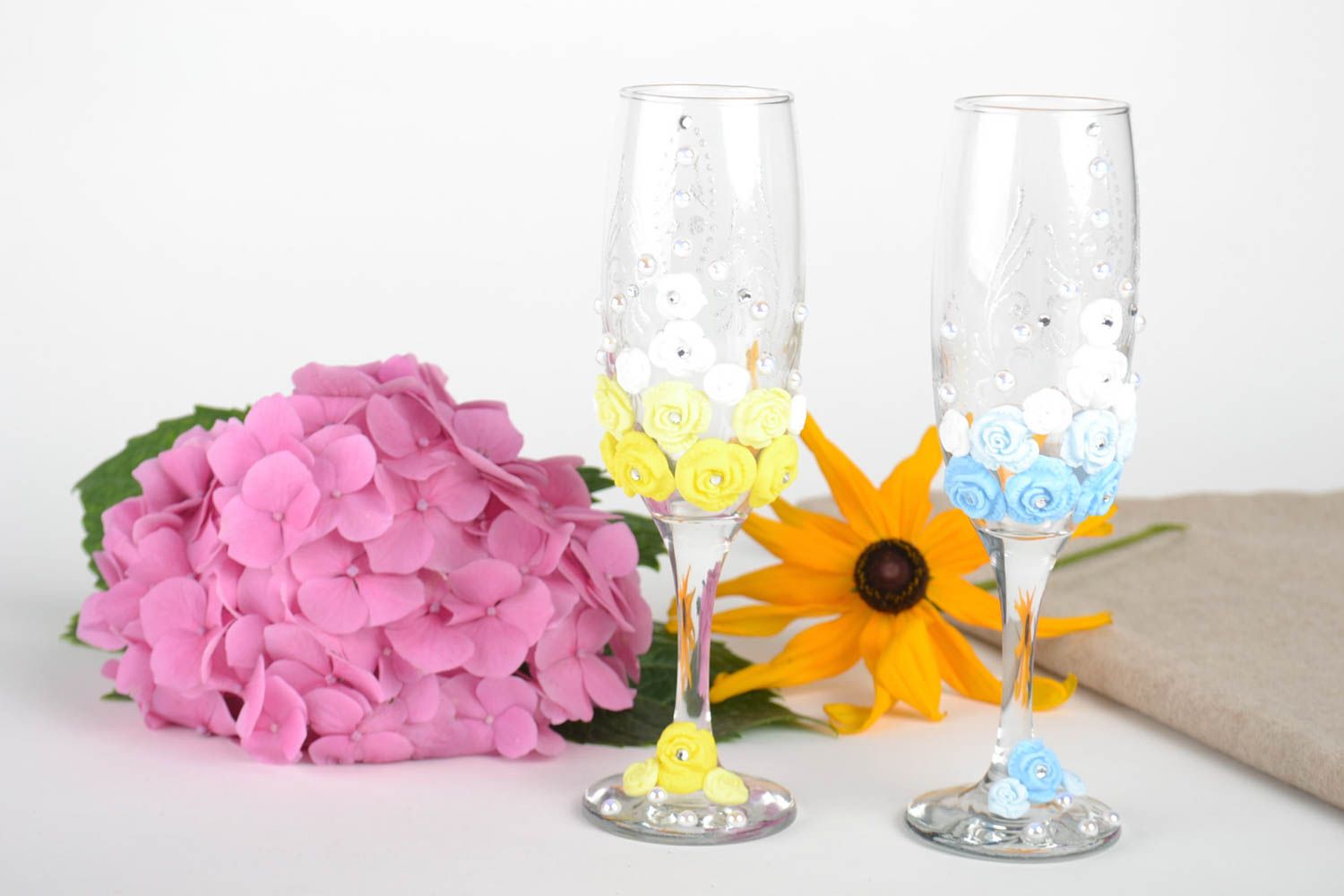 Copas de boda hechas a mano envases de vidrio vajilla moderna detalles de boda foto 1