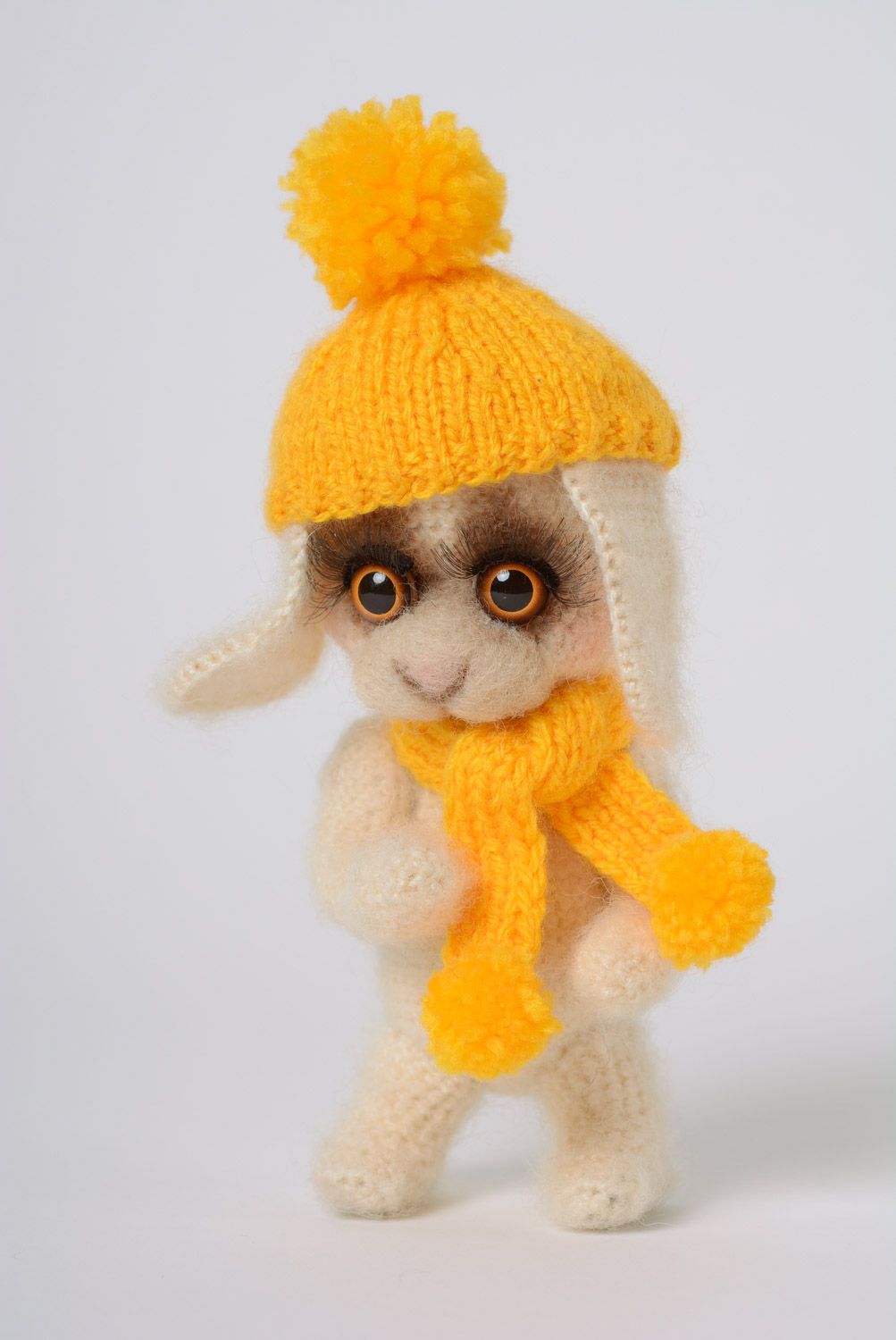 Handmade crochet soft toy with wire frame Hare photo 1