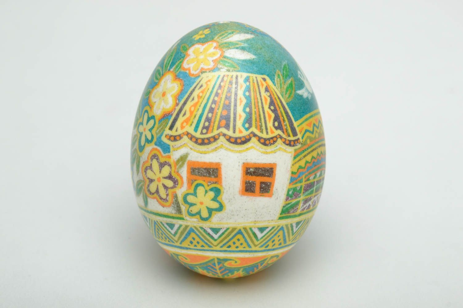 Пасхальное яйцо ручной работы расписанное анилиновыми красками фото 2