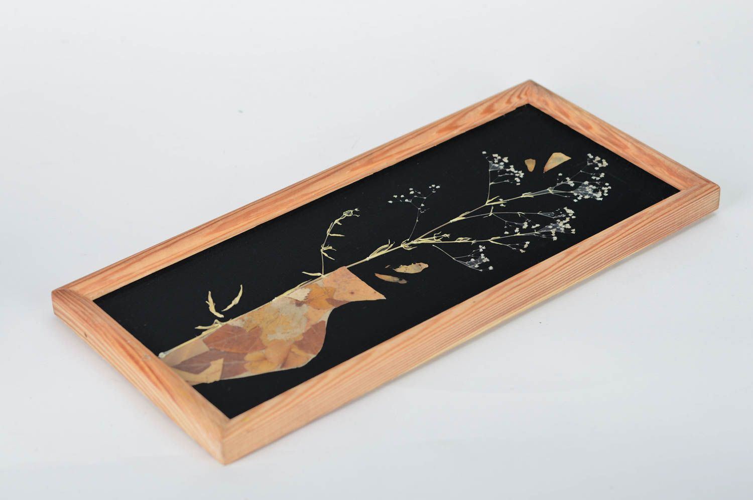 Handgemachtes Bild aus getrockneten Blumen im Holzrahmen für Dekor originell foto 2