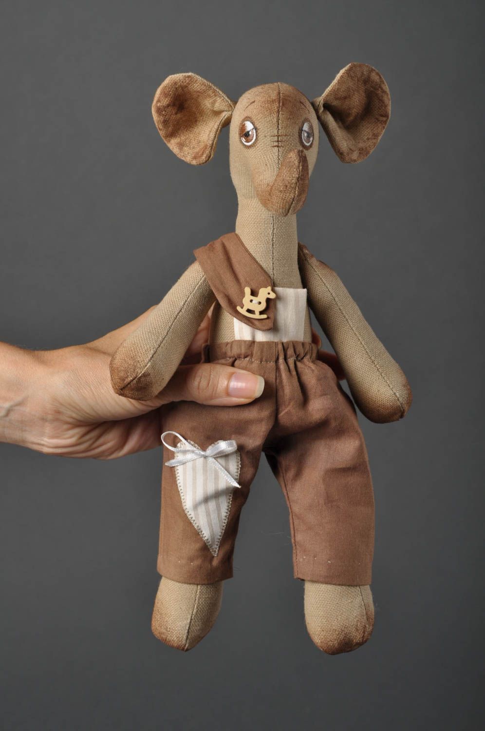 Игрушка слоник ручной работы детская игрушка расписанная акрилом мягкая игрушка фото 3