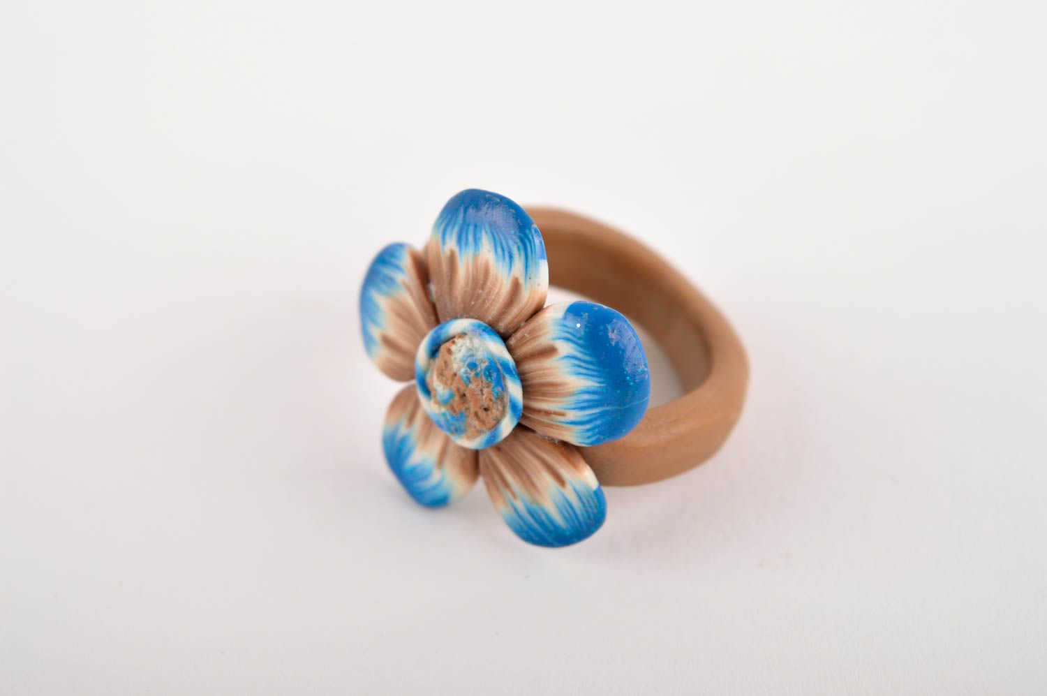 Handmade jewelry polymer clay flower ring fashion rings for women gifts for girl photo 2