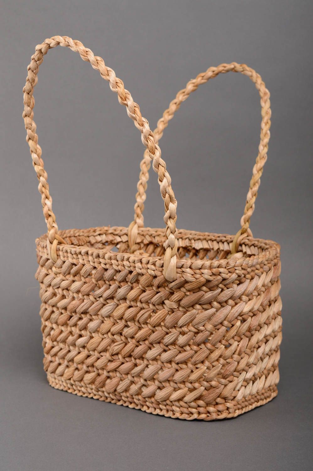 Eco friendly reedmace basket purse photo 1