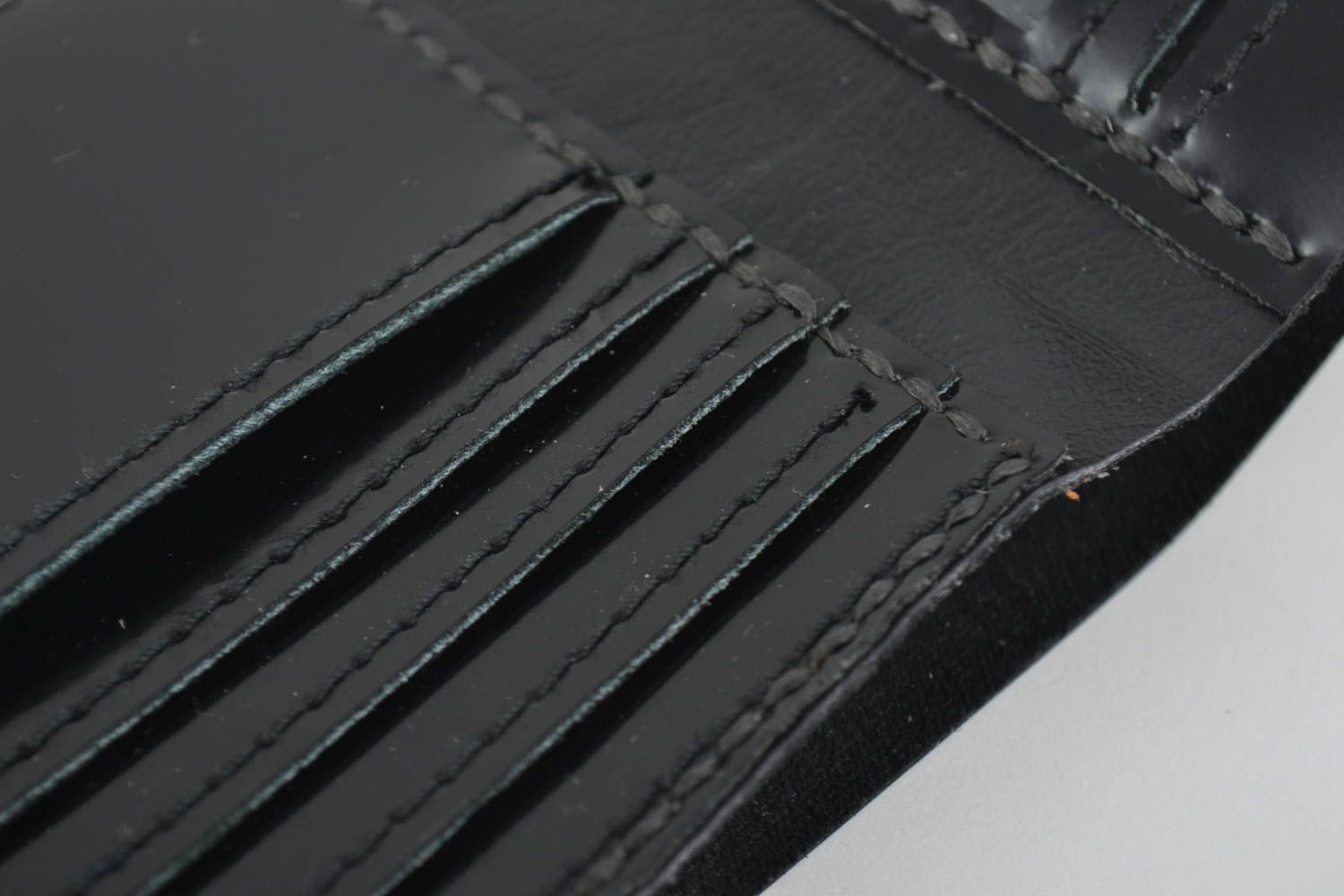 Herren Geldbörse handmade Leder Portemonnaie Accessoire für Männer schwarz foto 3