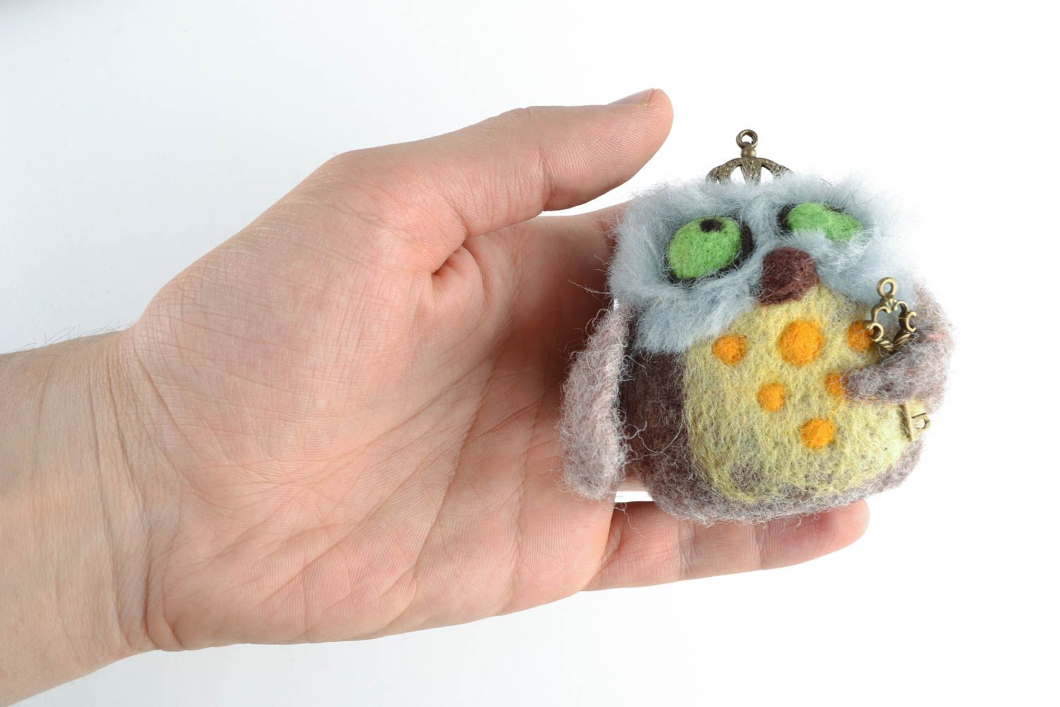 Felted wool toy Owl photo 2