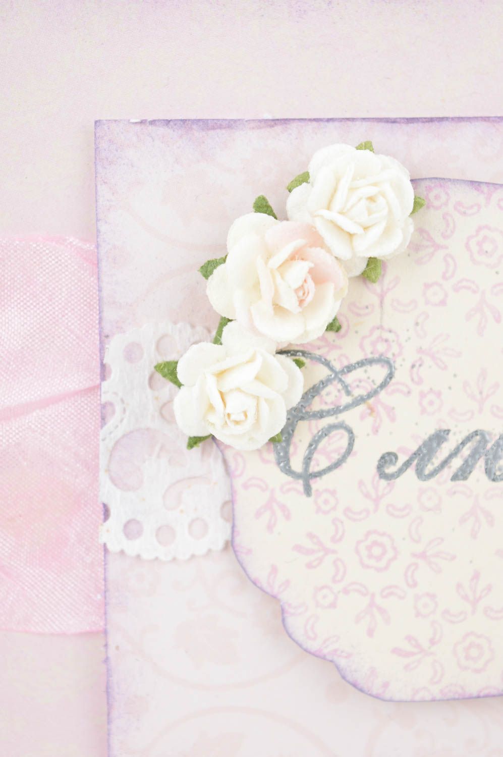 Tarjeta de felicitación exclusiva postal hecha a mano con rosas regalo original foto 5