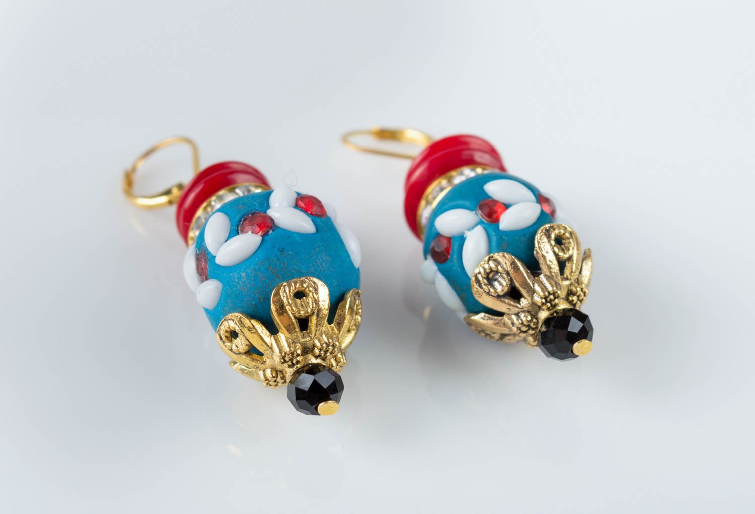 Handmade plastic bead earrings beautiful jewellery designer jewelry for her photo 4